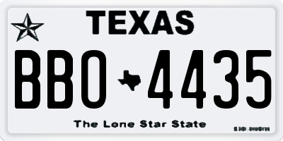 TX license plate BBO4435