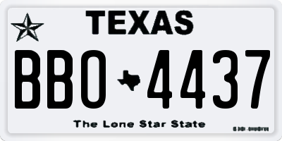 TX license plate BBO4437
