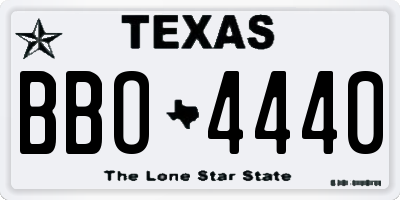 TX license plate BBO4440