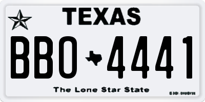 TX license plate BBO4441
