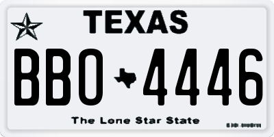 TX license plate BBO4446
