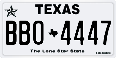 TX license plate BBO4447