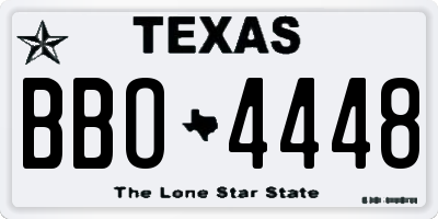 TX license plate BBO4448
