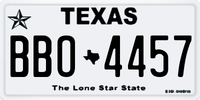 TX license plate BBO4457