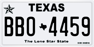 TX license plate BBO4459