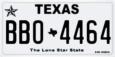 TX license plate BBO4464