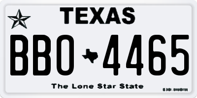 TX license plate BBO4465