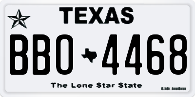 TX license plate BBO4468