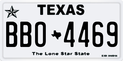 TX license plate BBO4469