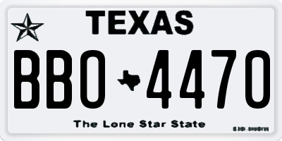 TX license plate BBO4470