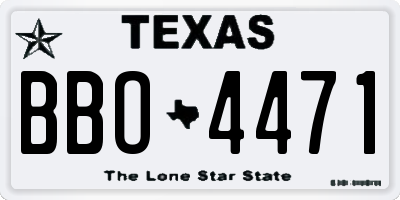 TX license plate BBO4471