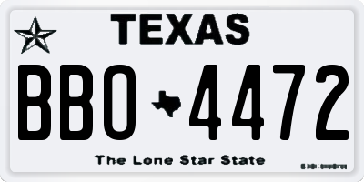 TX license plate BBO4472