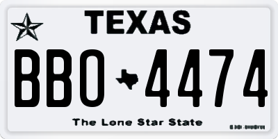 TX license plate BBO4474
