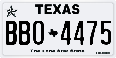 TX license plate BBO4475