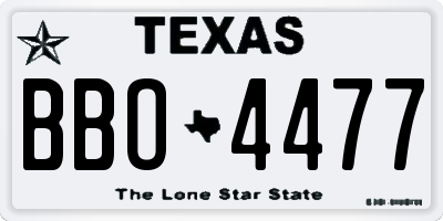 TX license plate BBO4477
