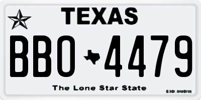 TX license plate BBO4479