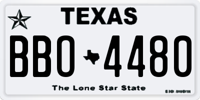TX license plate BBO4480