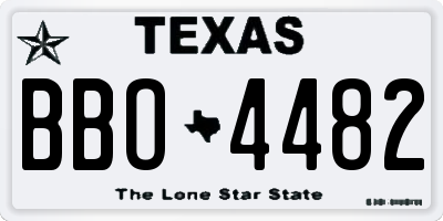 TX license plate BBO4482