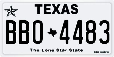 TX license plate BBO4483