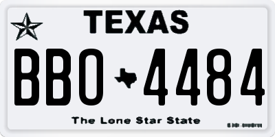 TX license plate BBO4484