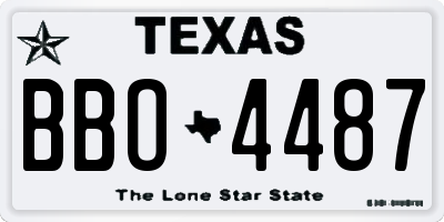 TX license plate BBO4487