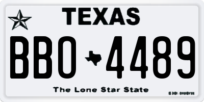 TX license plate BBO4489
