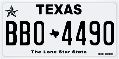 TX license plate BBO4490