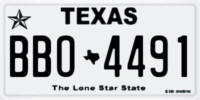 TX license plate BBO4491