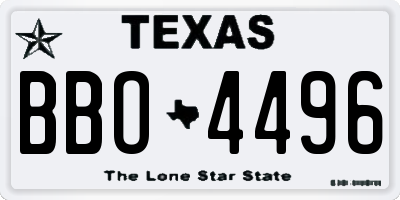 TX license plate BBO4496
