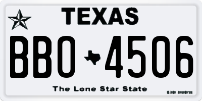 TX license plate BBO4506