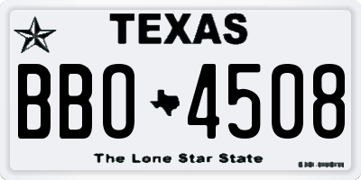 TX license plate BBO4508
