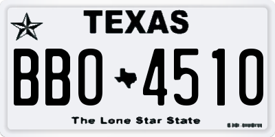 TX license plate BBO4510