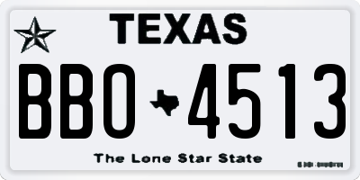 TX license plate BBO4513