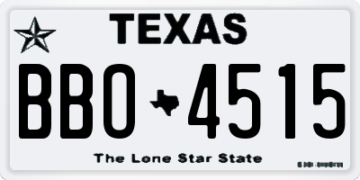 TX license plate BBO4515