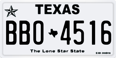 TX license plate BBO4516