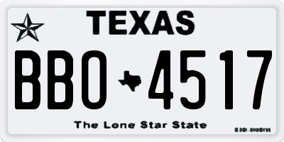 TX license plate BBO4517