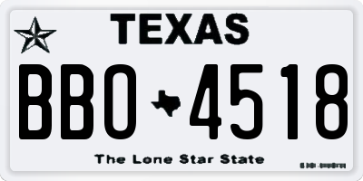 TX license plate BBO4518
