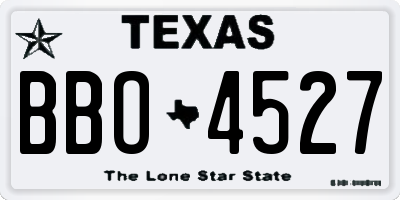 TX license plate BBO4527