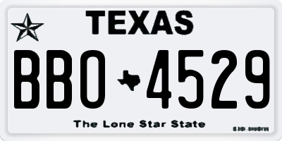 TX license plate BBO4529