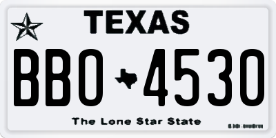 TX license plate BBO4530
