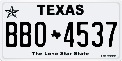 TX license plate BBO4537