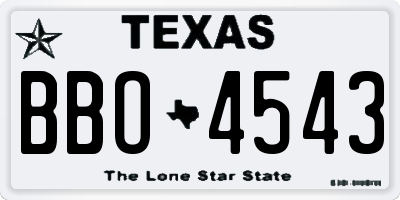 TX license plate BBO4543
