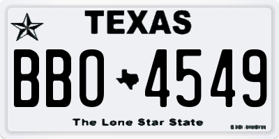 TX license plate BBO4549