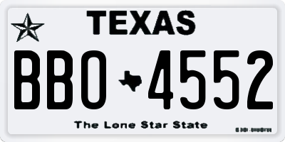 TX license plate BBO4552