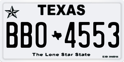 TX license plate BBO4553
