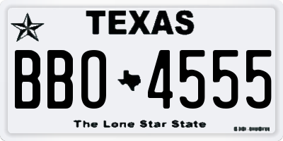 TX license plate BBO4555