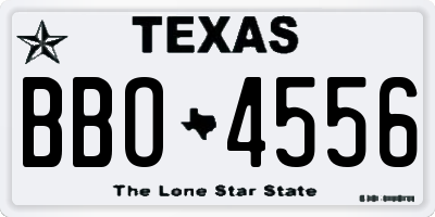 TX license plate BBO4556