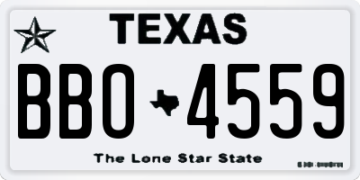 TX license plate BBO4559