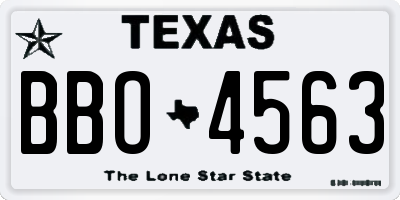 TX license plate BBO4563