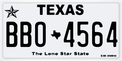 TX license plate BBO4564